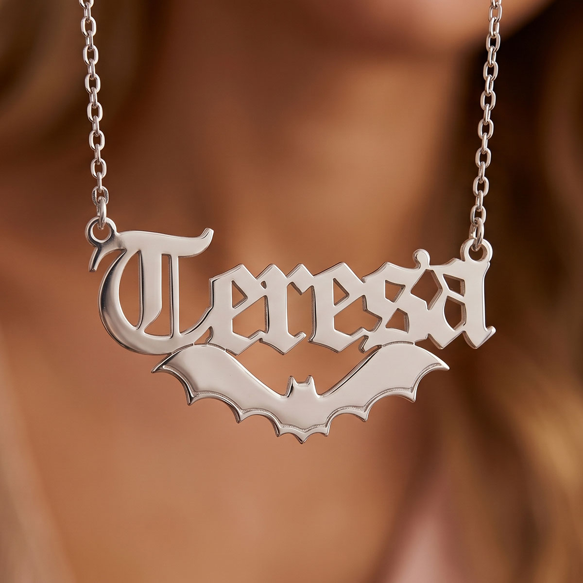 Cosplay Bat Prop - Colar de Aço Inoxidável Personalizado com