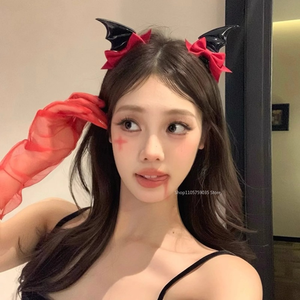 Cosplay Bat Prop - Presilhas de Cabelo com Chifres de