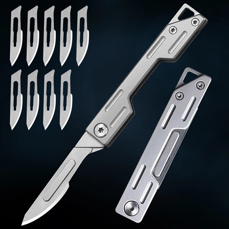 Craft Knife Set - Faca dobrável de aço inoxidável, faca