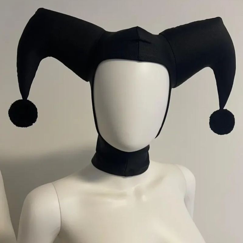 Briar Cosplay Prop - Chapéu de Cosplay QQ Jester Preto/Vermelho,