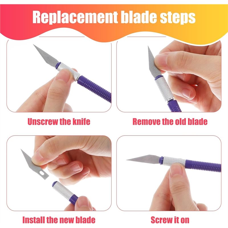 Craft Knife Set - 【AGORA COM DESCONTO】Conjunto de 64 Facas
